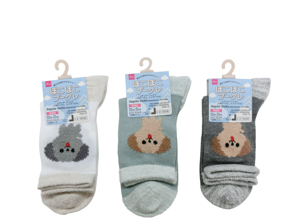 レギュラーソックス（立体ブークレ、トイプードル） ダイソー(DAISO)