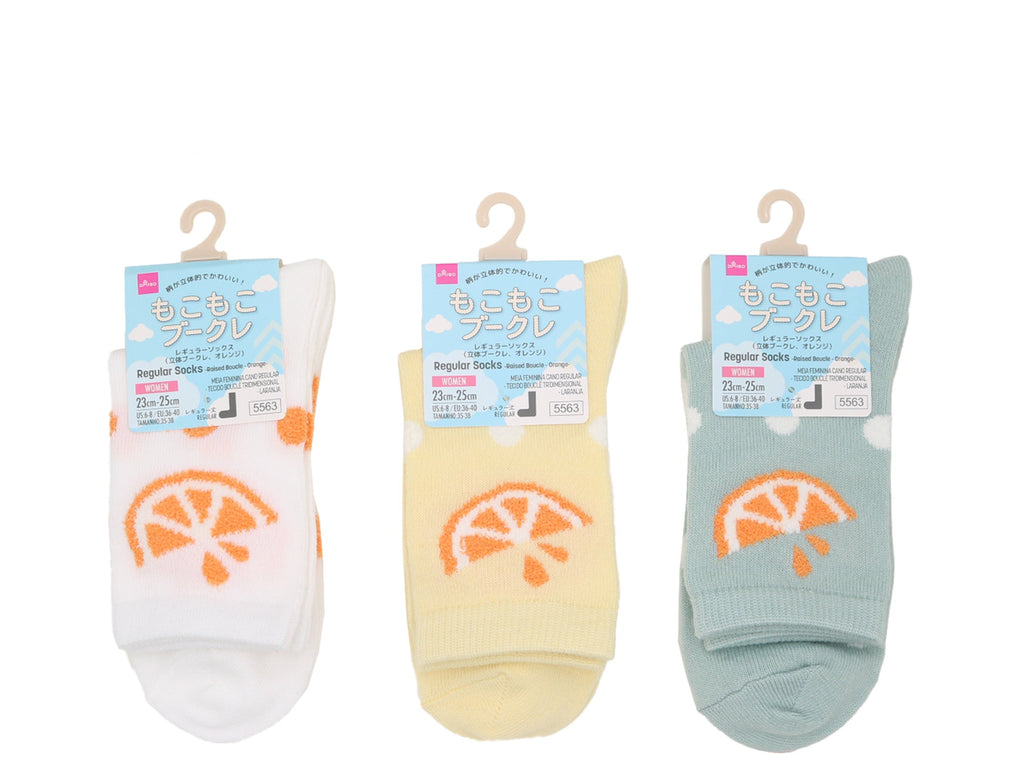 レギュラーソックス（立体ブークレ、オレンジ） ダイソー(DAISO)