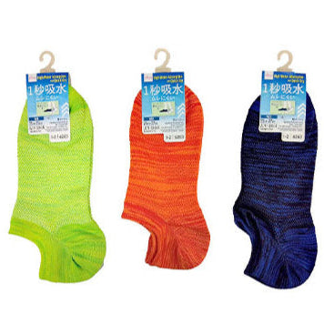 １秒吸水ソックス（メンズ、粗メッシュ、ベリーショート丈、引揃え） ダイソー(DAISO)