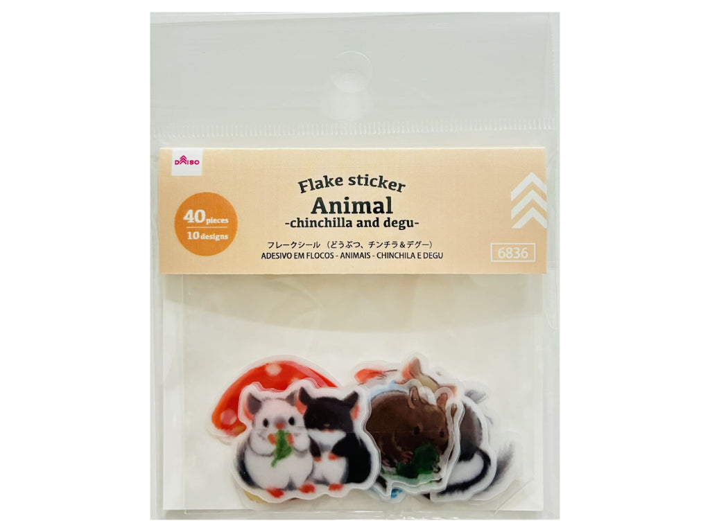 フレークシール（どうぶつ、チンチラ＆デグー） ダイソー(DAISO)