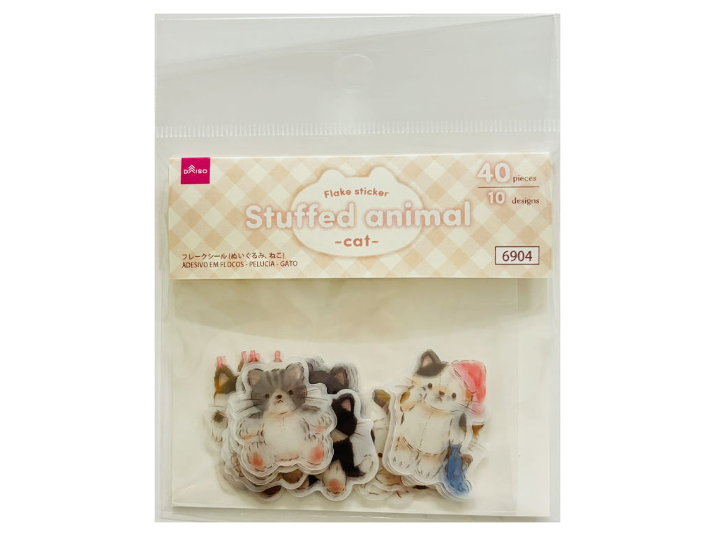 フレークシール（ぬいぐるみ、ねこ） ダイソー(DAISO)