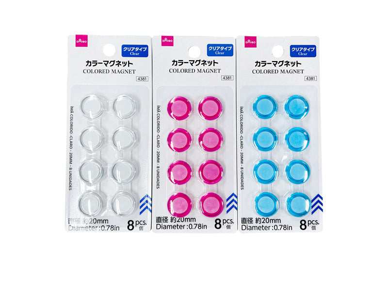 カラーマグネット（クリアタイプ、８個） ダイソー(DAISO)