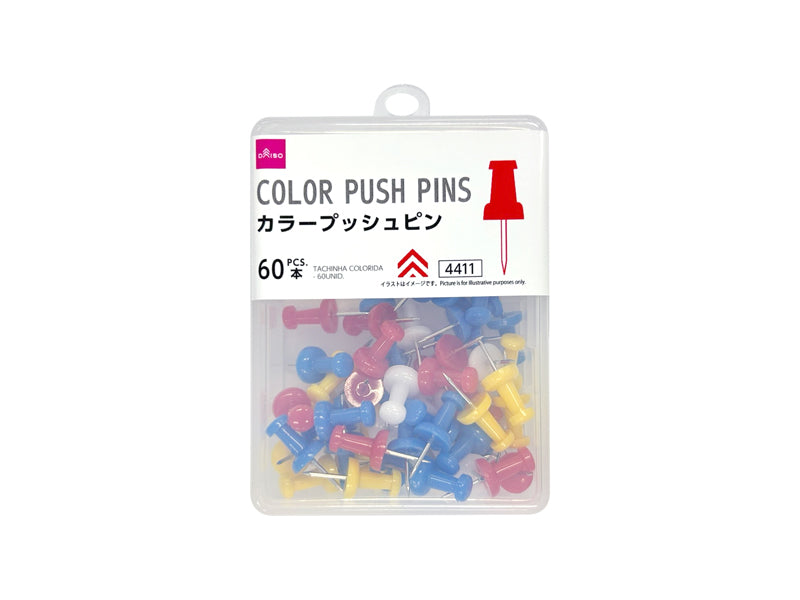 カラープッシュピン（６０本） ダイソー(DAISO)