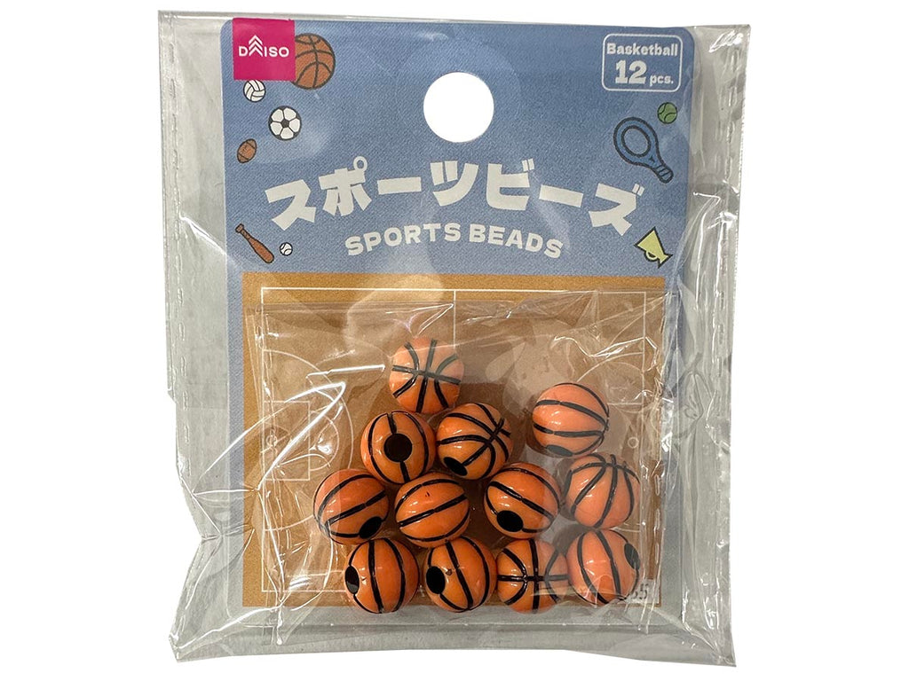 スポーツボールビーズ（バスケットボール、約１１ｍｍ、１２個） ダイソー(DAISO)