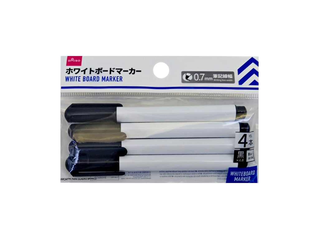 ホワイトボードマーカー４本（黒） ダイソー(DAISO)