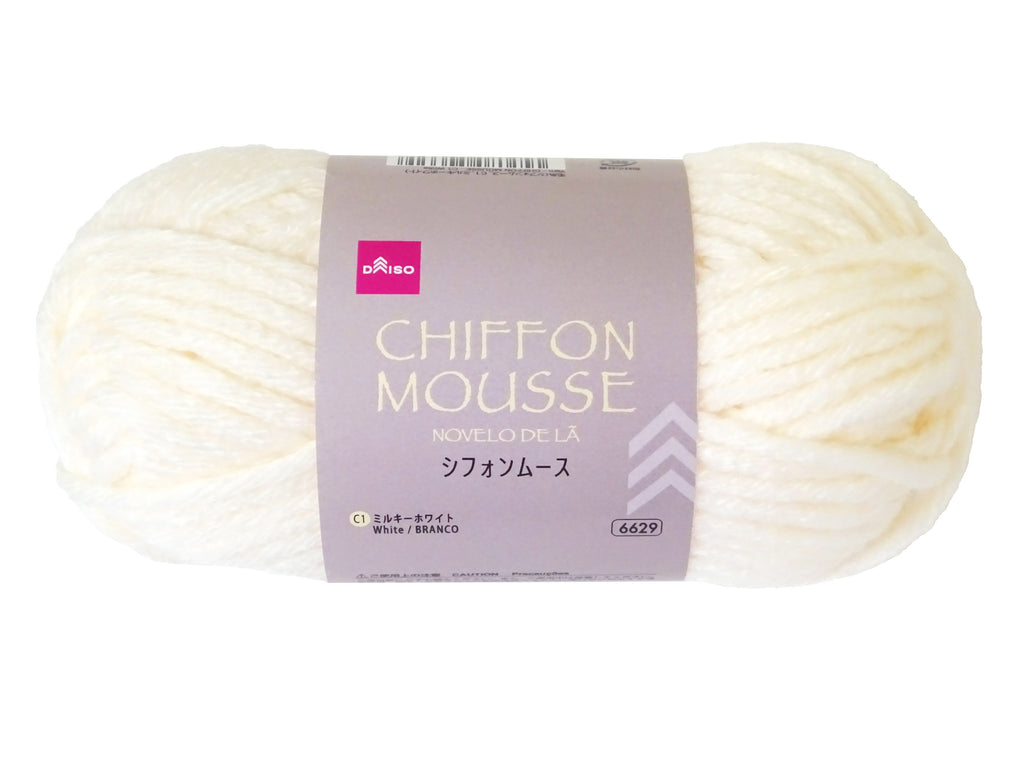 毛糸（シフォンムース、Ｃ１、ミルキーホワイト） ダイソー(DAISO)