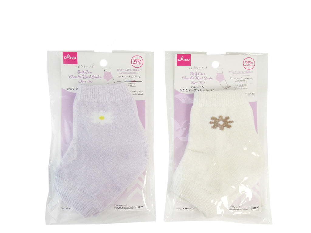 おうちケアシェニールかかとオープントゥソックス ダイソー(DAISO)