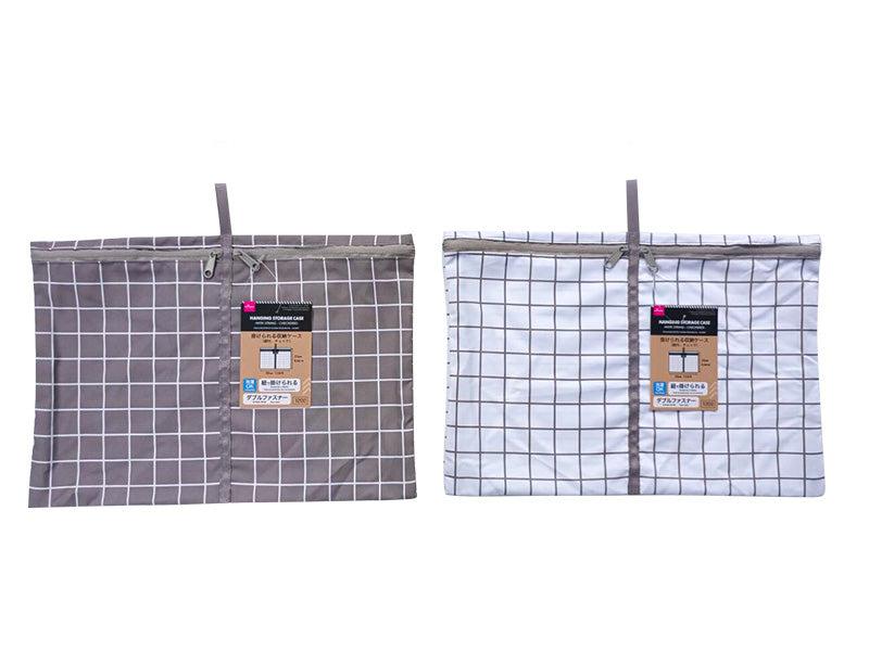 掛けられる収納ケース（紐付、チェック） ダイソー(DAISO)