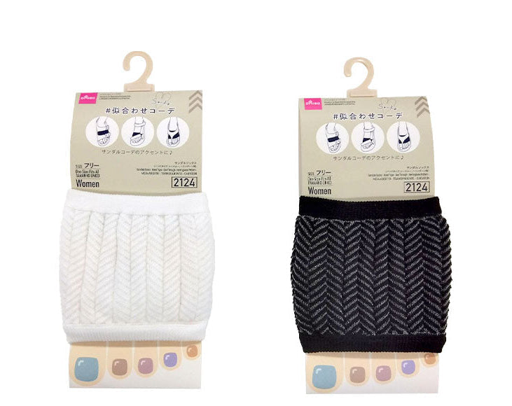 サンダルソックス（バンドタイプ、シースルー、ヘリンボーン柄） ダイソー(DAISO)