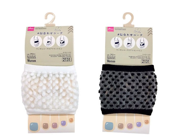 サンダルソックス（バンドタイプ、シースルー、ドット） ダイソー(DAISO)