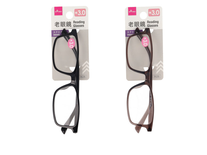 老眼鏡（スクエア、＋３．０） ダイソー(DAISO)