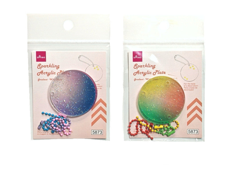 キラキラアクリルプレート（グラデーション、チェーン付） ダイソー(DAISO)