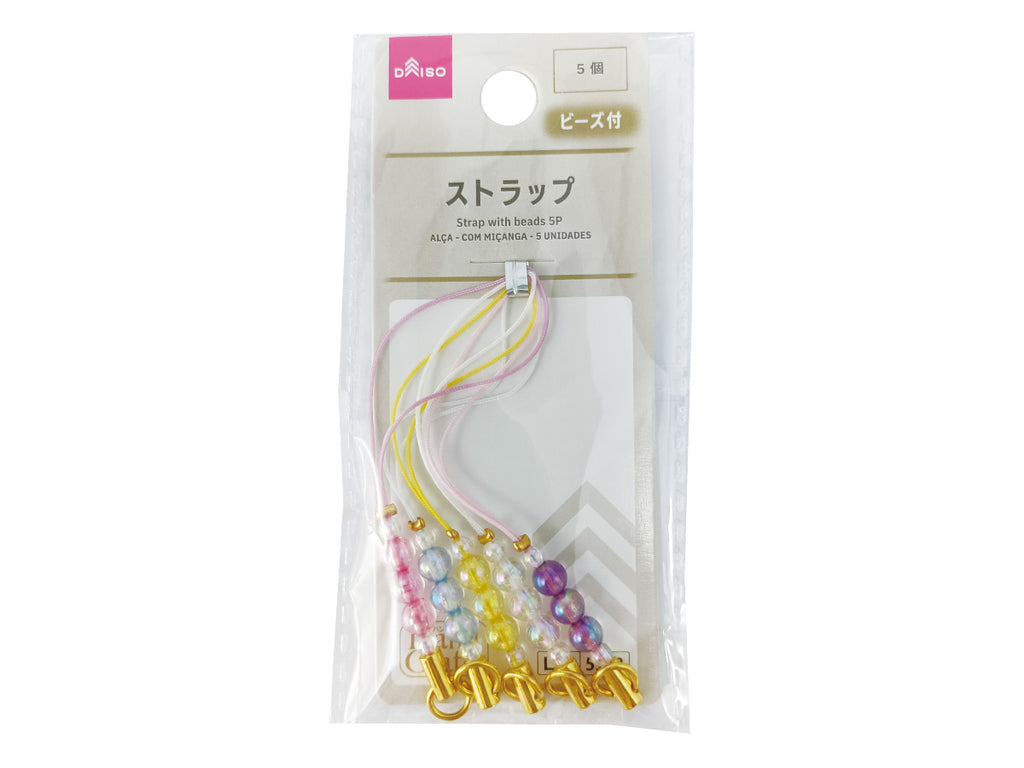 ストラップ（ビーズ付、５個） ダイソー(DAISO)