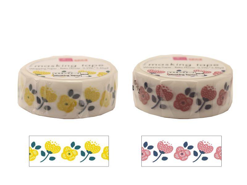 マスキングテープ（包装紙、レトロな花） ダイソー(DAISO)