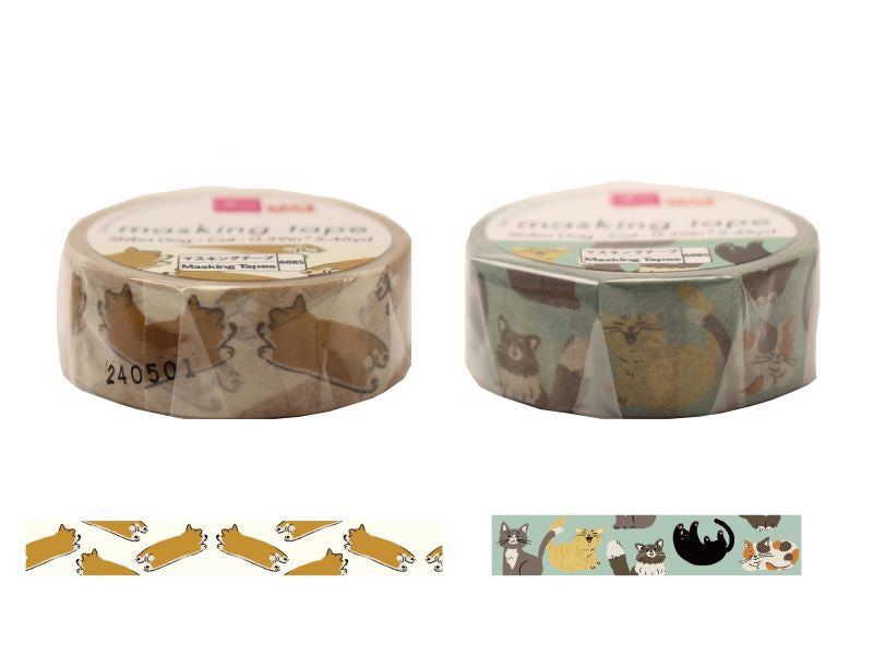 マスキングテープ（柴犬、猫） ダイソー(DAISO)