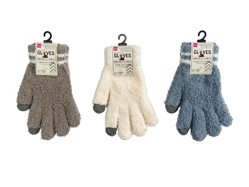 ふわもこタッチ手袋（ライン、タッチ２本） ダイソー(DAISO)