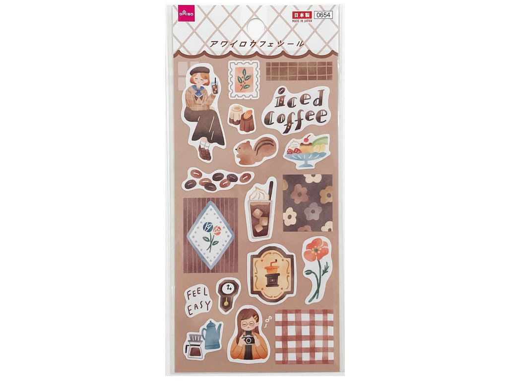 シール（アワイロカフェ、アイスコーヒー） ダイソー(DAISO)