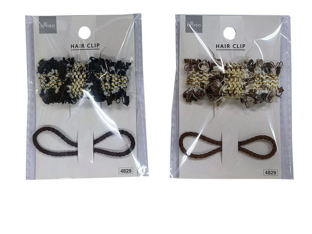 ツイード風ヘアクリップ ダイソー(DAISO)