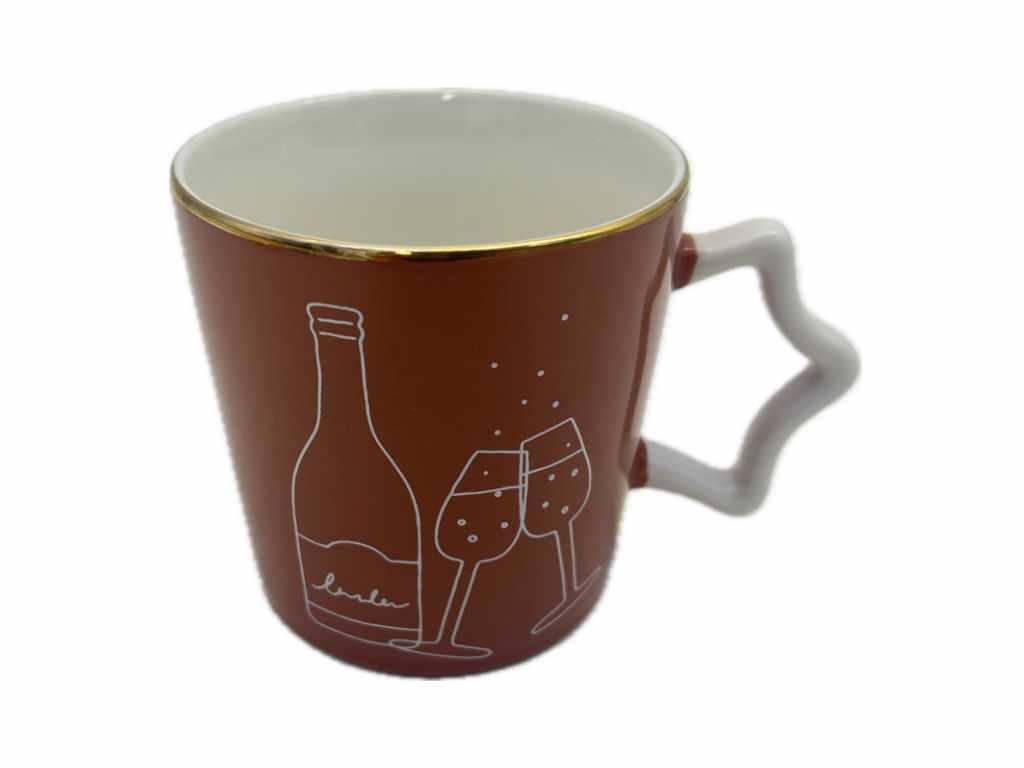 ゴールドカラーマグカップ（星取っ手、ＷＩＮＥ） ダイソー(DAISO)