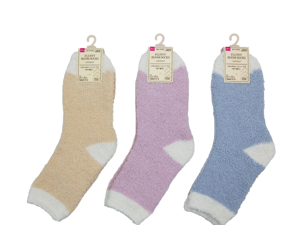 ふわふわルームソックス（レディース、切り替え） ダイソー(DAISO)