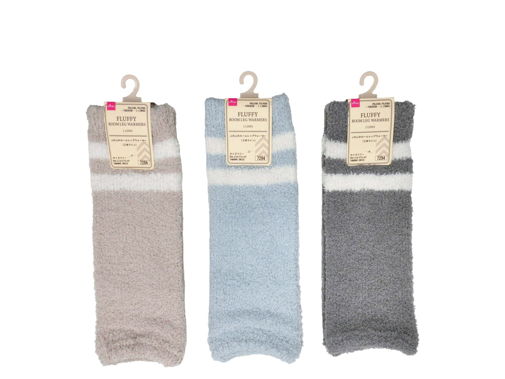 ふわふわルームレッグウォーマー（レディース、２本ライン） ダイソー(DAISO)