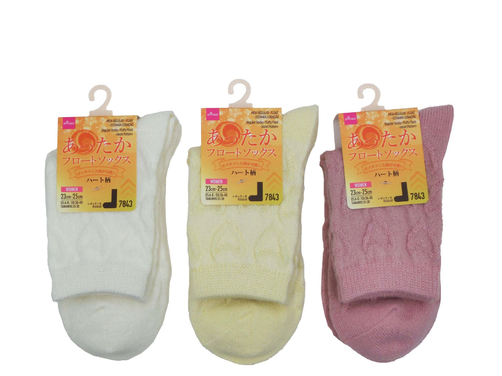 レギュラーソックス（ふんわりフロート、ハート柄） ダイソー(DAISO)