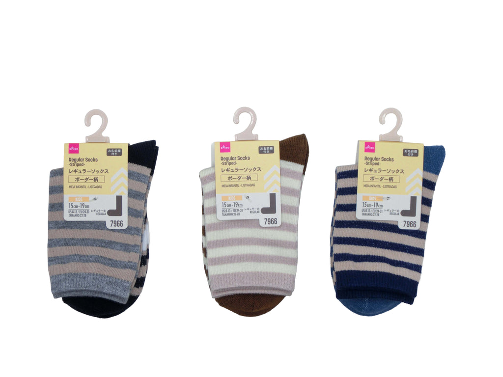 レギュラーソックス（キッズ、ボーダー柄） ダイソー(DAISO)