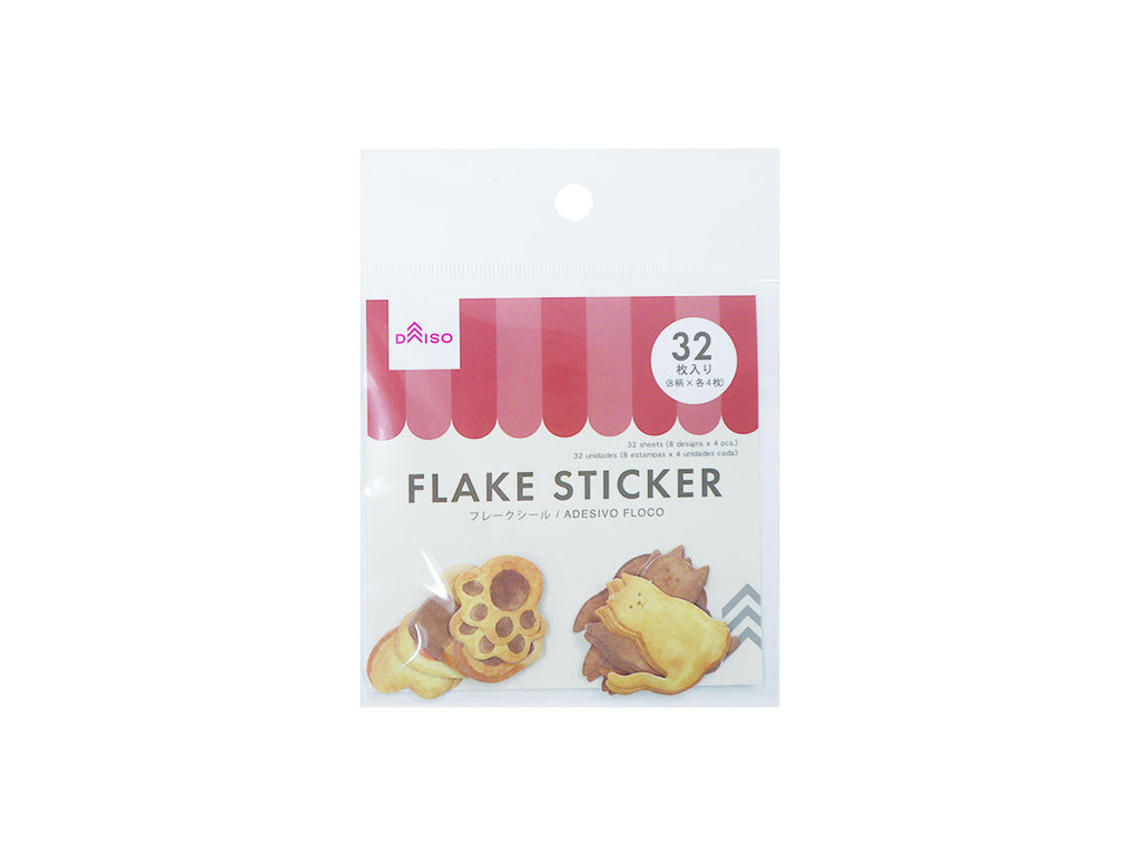 フレークシール（クッキーキャット、３２枚） ダイソー(DAISO)