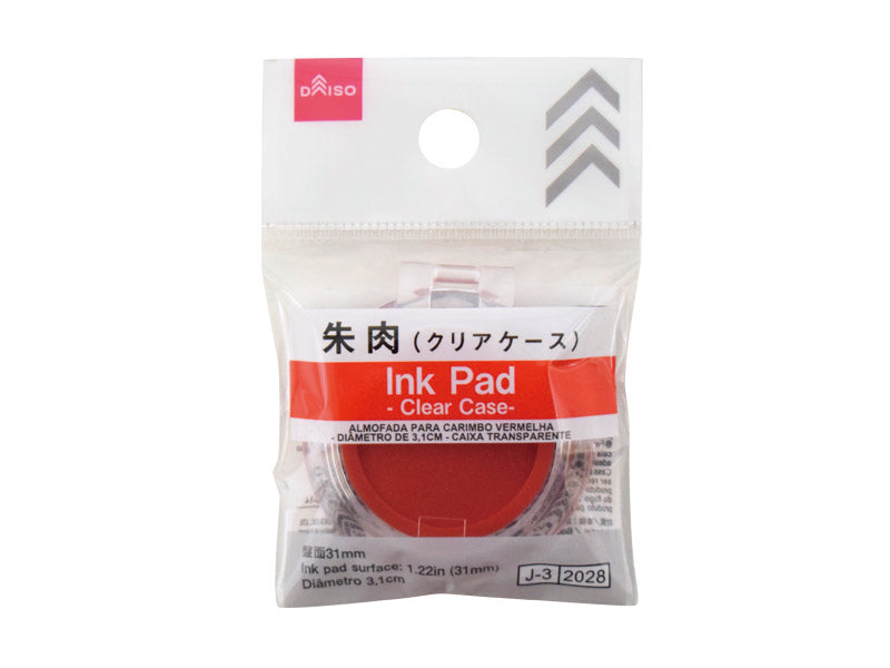 朱肉（盤面３１ｍｍ、クリアケース） ダイソー(DAISO)