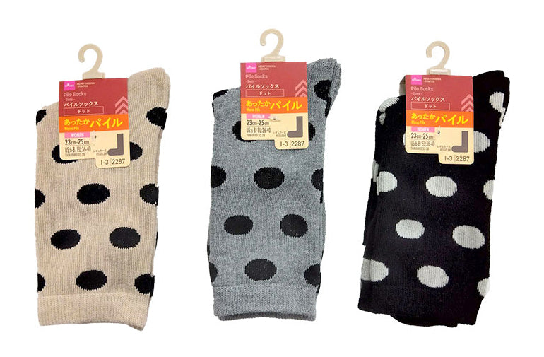 パイルソックス（レディース、ドット） ダイソー(DAISO)