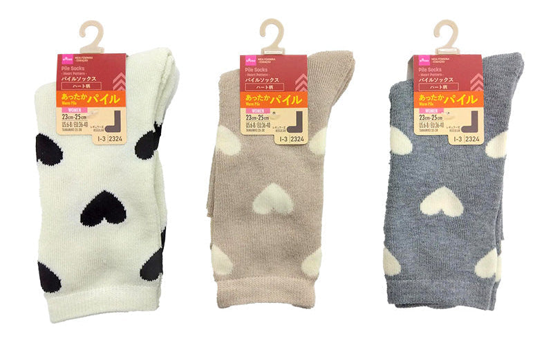 パイルソックス（レディース、ハート柄） ダイソー(DAISO)