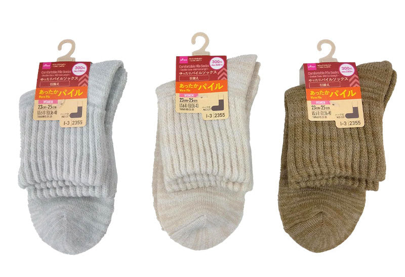 ゆったりパイルソックス（レディース、引揃え、ハーフ丈） ダイソー(DAISO)