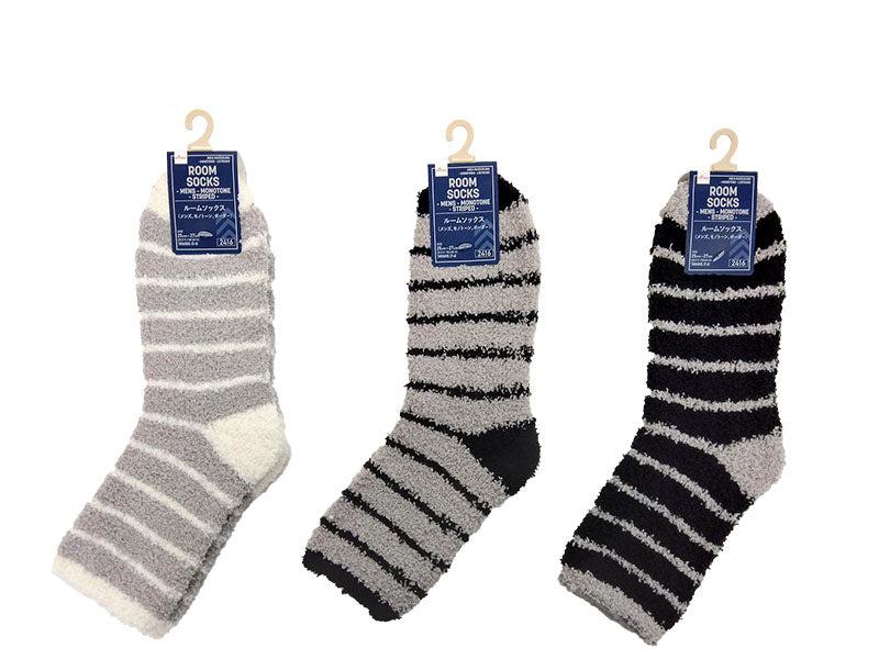 ルームソックス（メンズ、モノトーン、ボーダー） ダイソー(DAISO)
