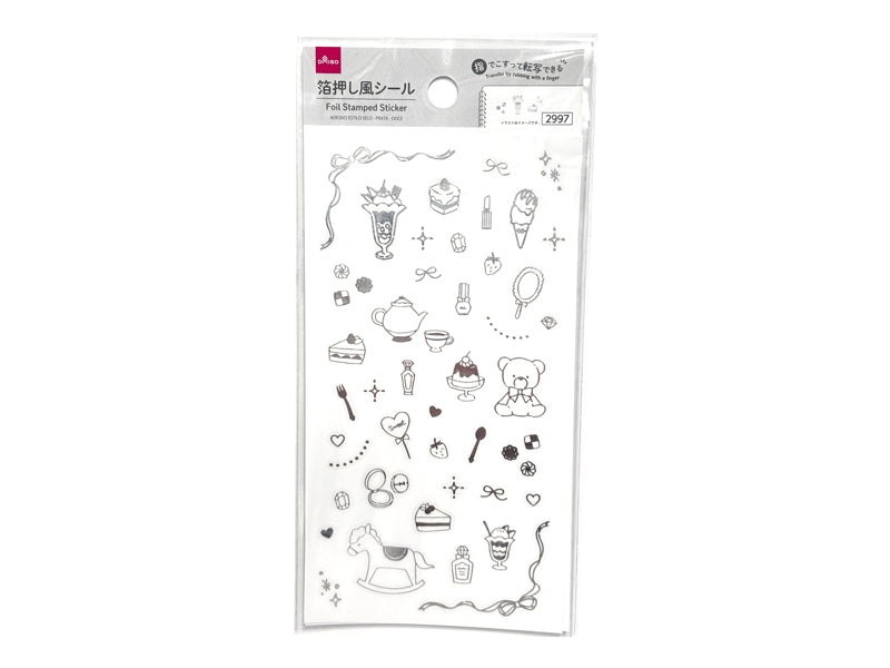 箔押し風シール（シルバーカラー、スウィート） ダイソー(DAISO)