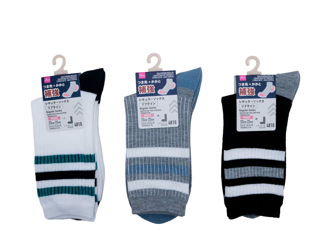 レギュラーソックス（つま先カカト補強、リブライン） ダイソー(DAISO)