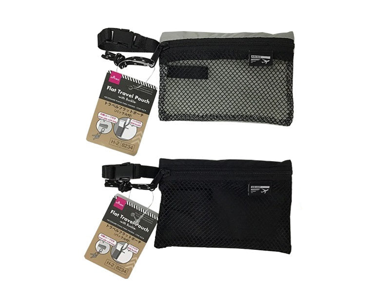 トラベルフラットポーチ（バックル付） ダイソー(DAISO)