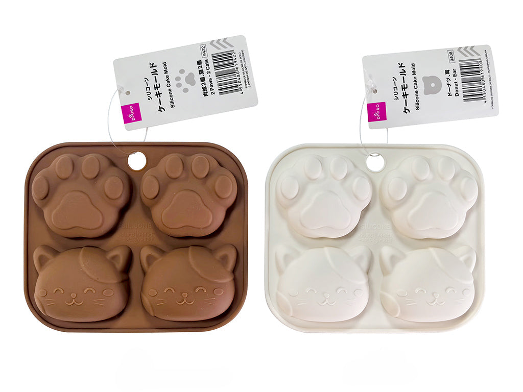 シリコーンケーキモールド（肉球２個、猫２個） ダイソー(DAISO)