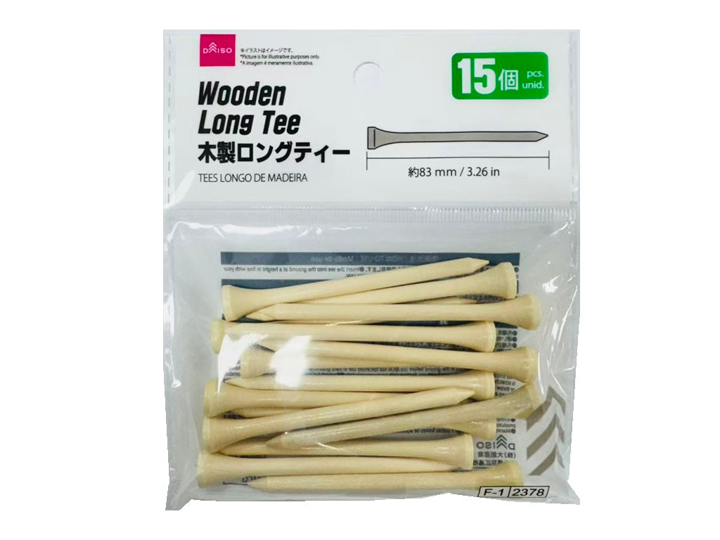 木製ロングティー（１５個） ダイソー(DAISO)