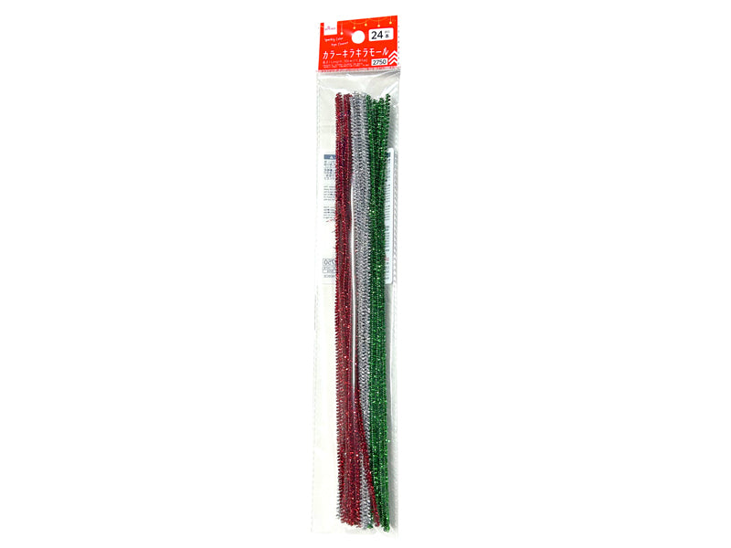 カラーキラキラモール（ロング、３色セット、２４本） ダイソー(DAISO)