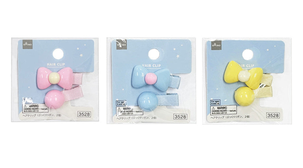 ヘアクリップ（ぷっくりリボン、２個） ダイソー(DAISO)