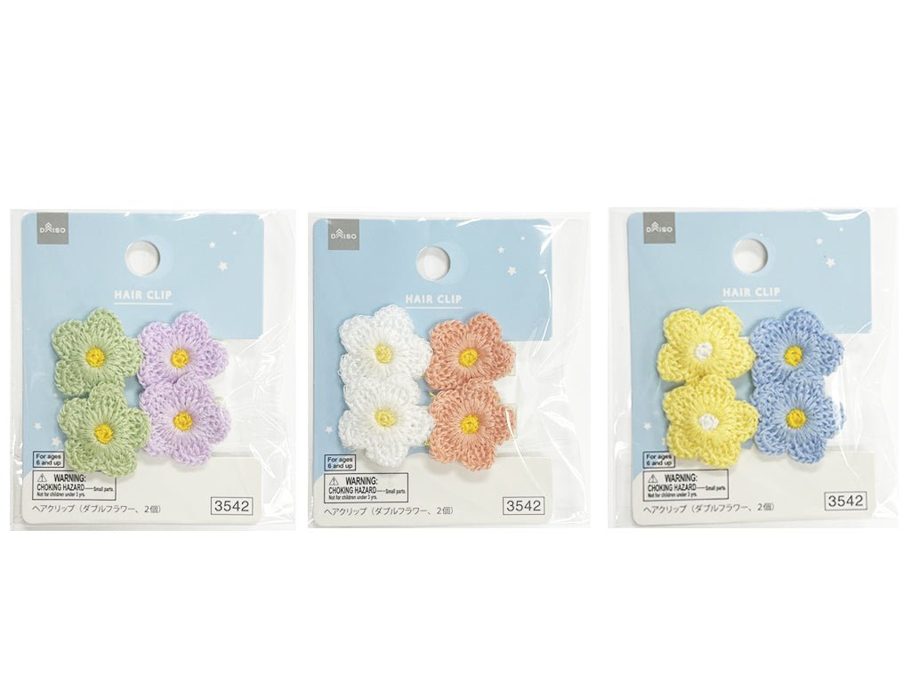 ヘアクリップ（ダブルフラワー、２個） ダイソー(DAISO)
