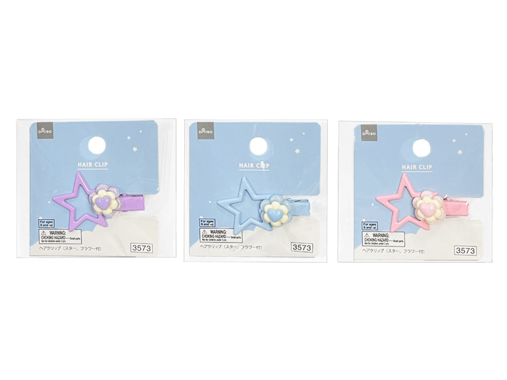 ヘアクリップ（スター、フラワー付） ダイソー(DAISO)