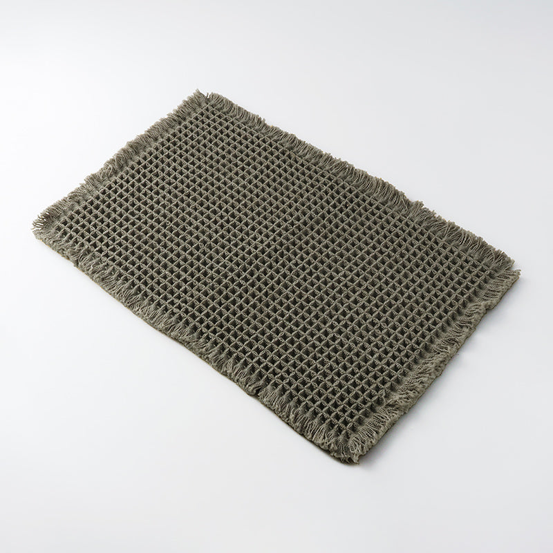 ワッフル織りバスマット（３５ｃｍｘ５５ｃｍ、ＧＲ） ダイソー(DAISO)