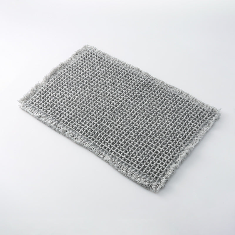 ワッフル織りバスマット（３５ｃｍｘ５５ｃｍ、ＧＹ） ダイソー(DAISO)