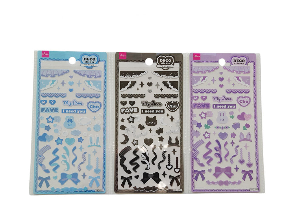 デザインシール（推し活スタート、パープル、ブルー、ブラック） ダイソー(DAISO)