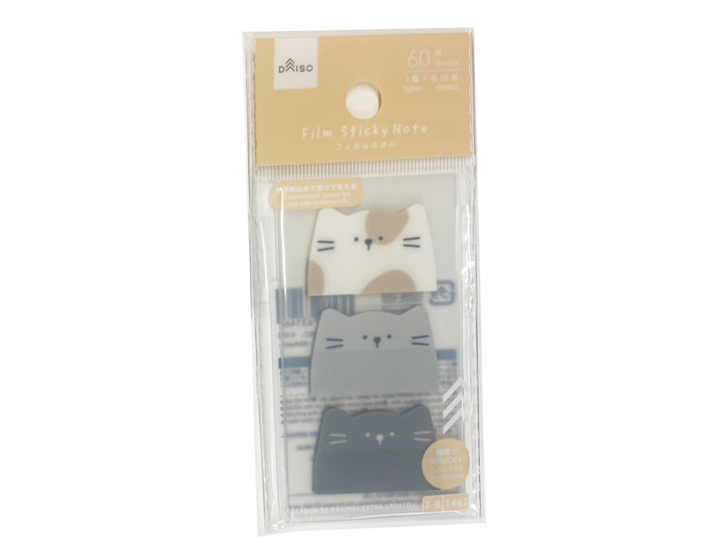 極厚フィルム付箋（ねこ、６０枚） ダイソー(DAISO)