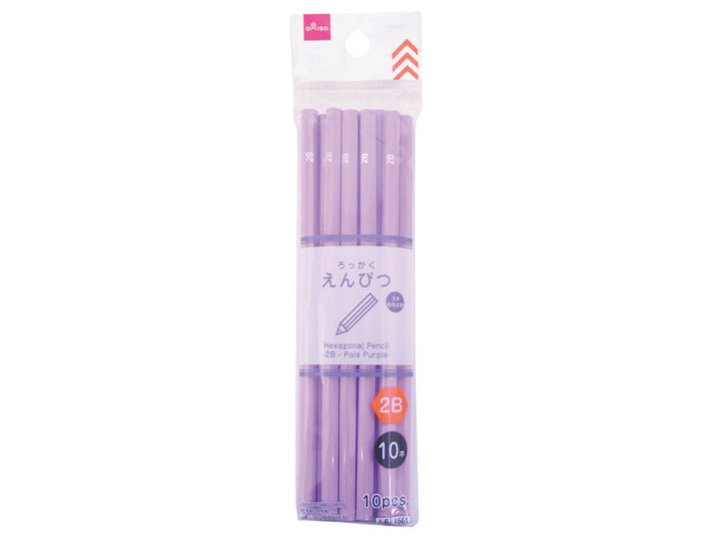 六角鉛筆（２Ｂ、１０本、薄紫） ダイソー(DAISO)