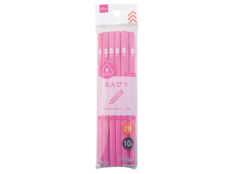 三角えんぴつ（２Ｂ、１０本、ピンク） ダイソー(DAISO)