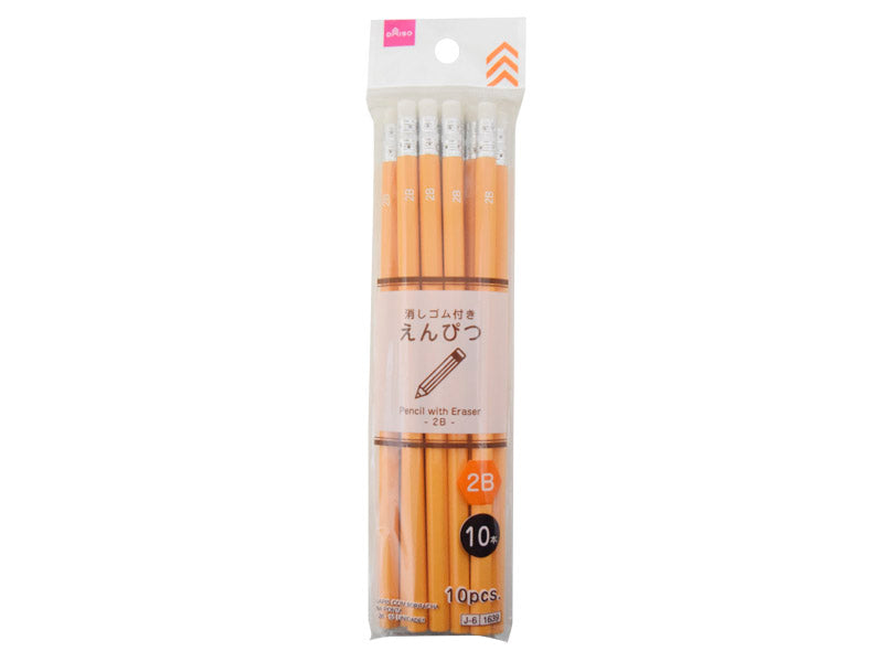 消しゴム付き鉛筆（２Ｂ、１０本） ダイソー(DAISO)