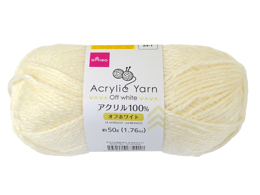アクリル毛糸（Ａ２、オフホワイト） ダイソー(DAISO)